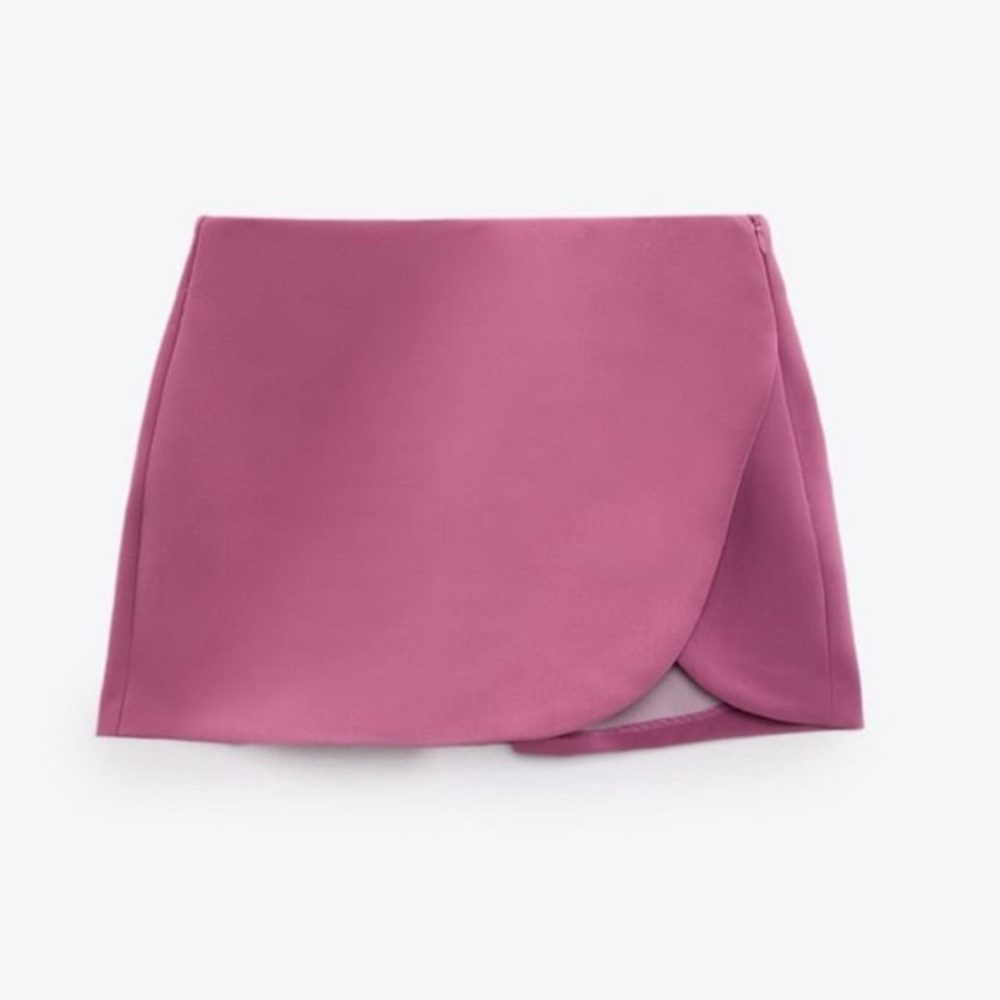 New Zara Mauve Pink High Waist Skort Shorts Skirt  Size Small Women